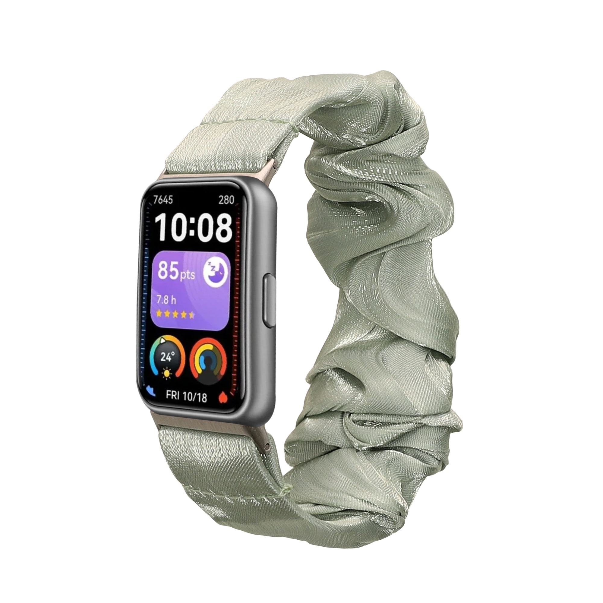 Řemínek na hodinky pro Huawei Band 11 / Band 11 Pro kwmobile - pastelově zelená látkový řemínek na hodinky (scrunchie)