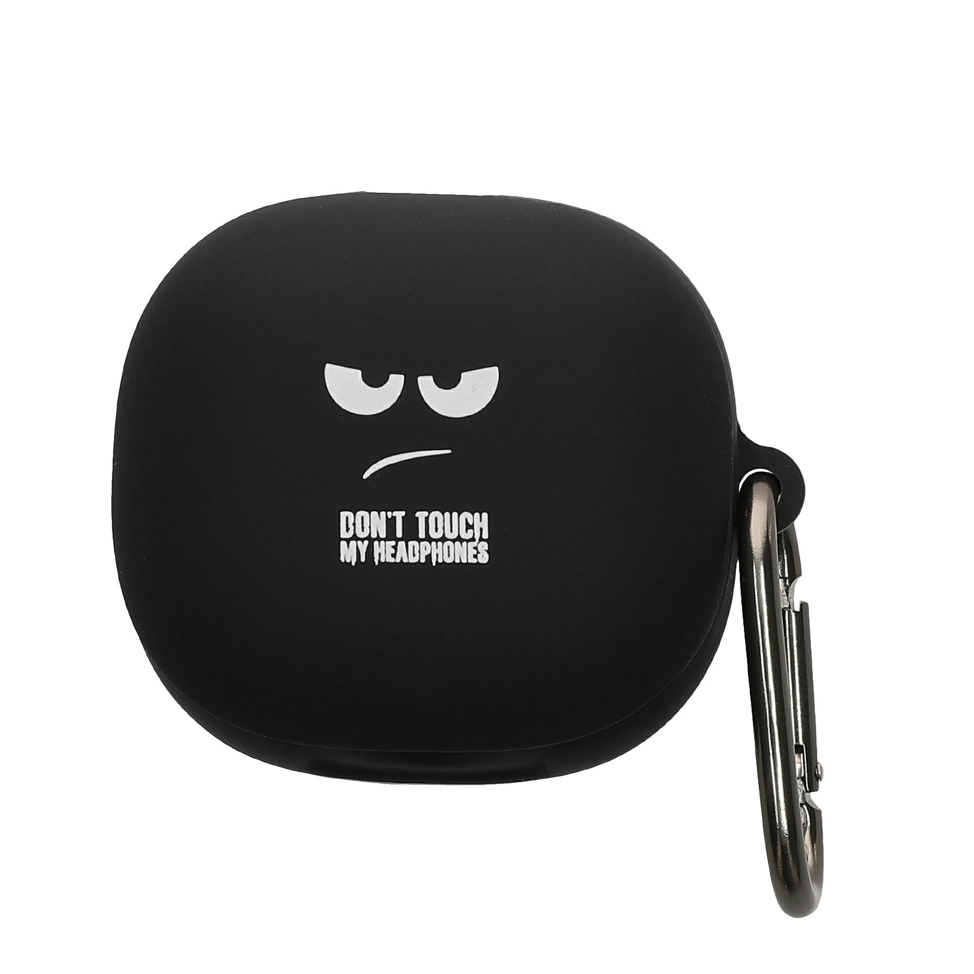 Designový obal pro Anker Soundcore Liberty 4 Pro kwmobile s karabinou silikonové - bílá / černá / černá