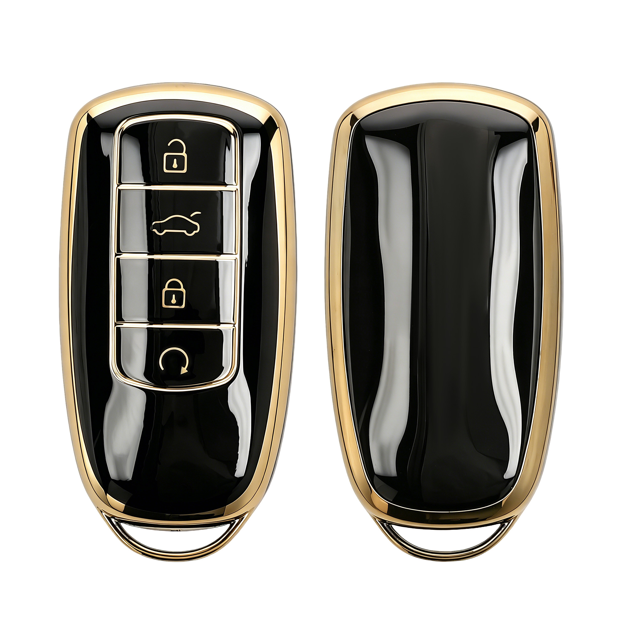 Obal na klíč od auta pro Chery Omoda C5 / Jaecoo 7 / Tiggo 7 Pro 8 Pro / Arrizo 5 kwmobile - černá / zlatá