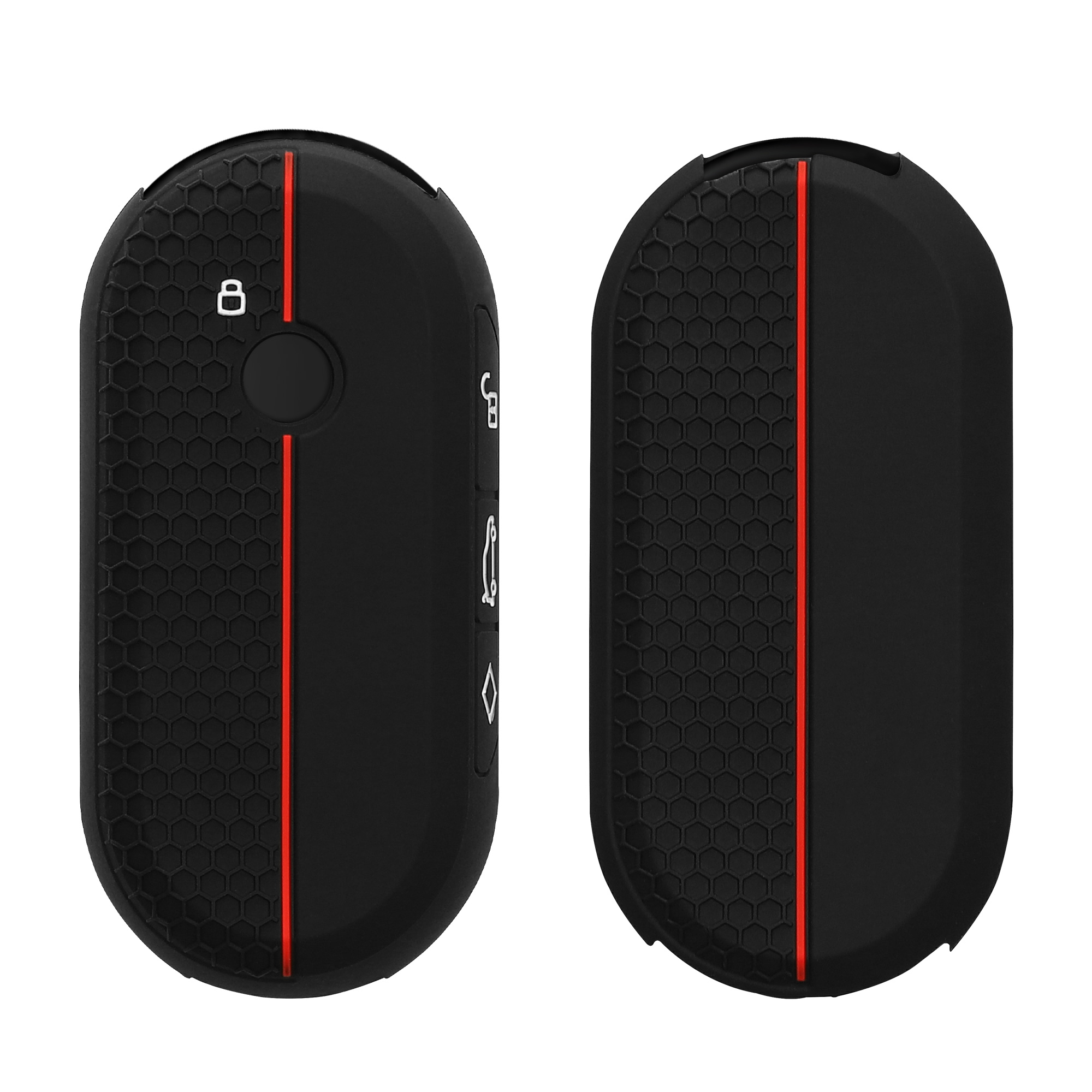Obal na klíč od auta pro BMW Mini Cooper U25 J01 J05 F65 F66 2024-2026 kwmobile - černá / červená