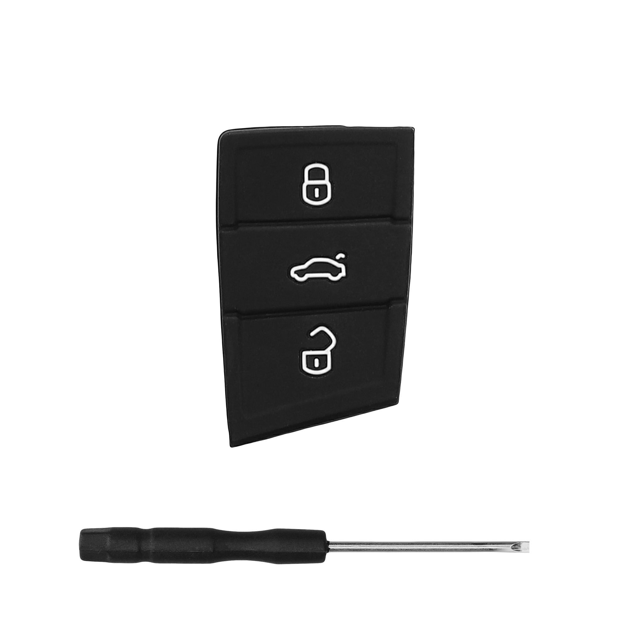 Náhradní tlačítka na klíč od auta pro VW Golf 7 MK7 klíč se 3 tlačítky Keypad kwmobile - černá / bílá