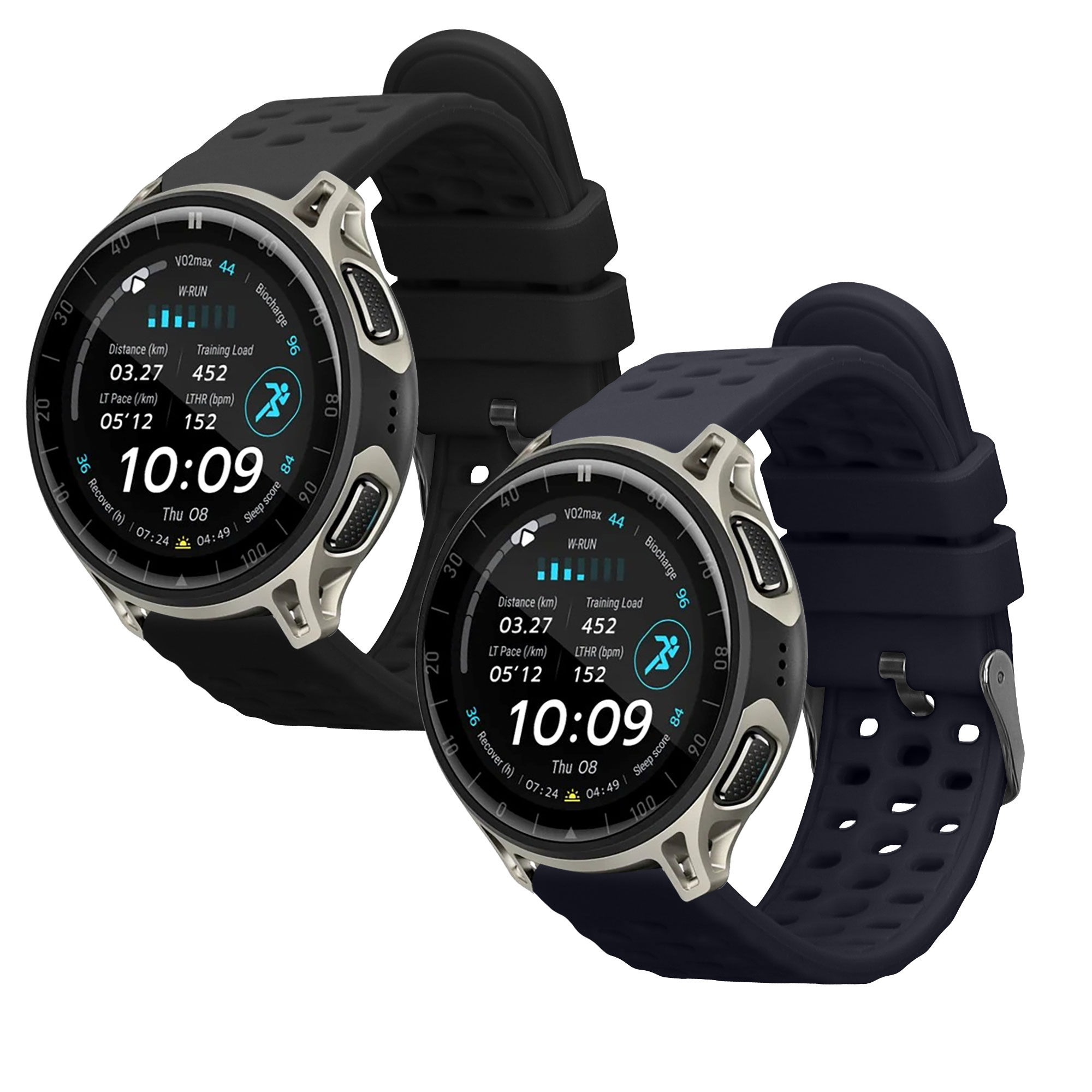 Řemínky pro Amazfit Cheetah 2 Pro kwmobile silikonové - černá / tmavě modrá