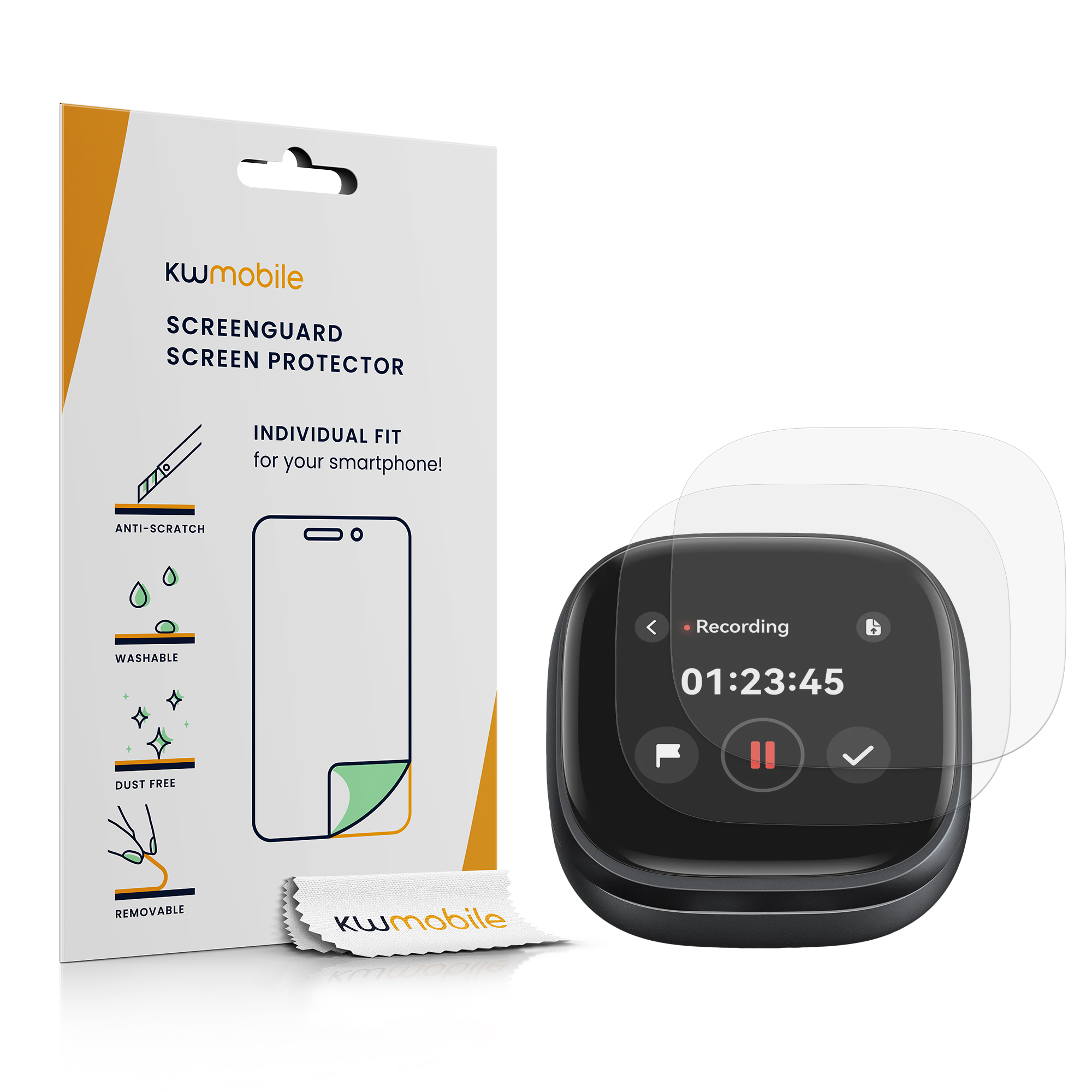 Ochranné fólie na displej nabíjecího pouzdra Anker Soundcore Liberty 5 Pro Max kwmobile sada 3 ks
