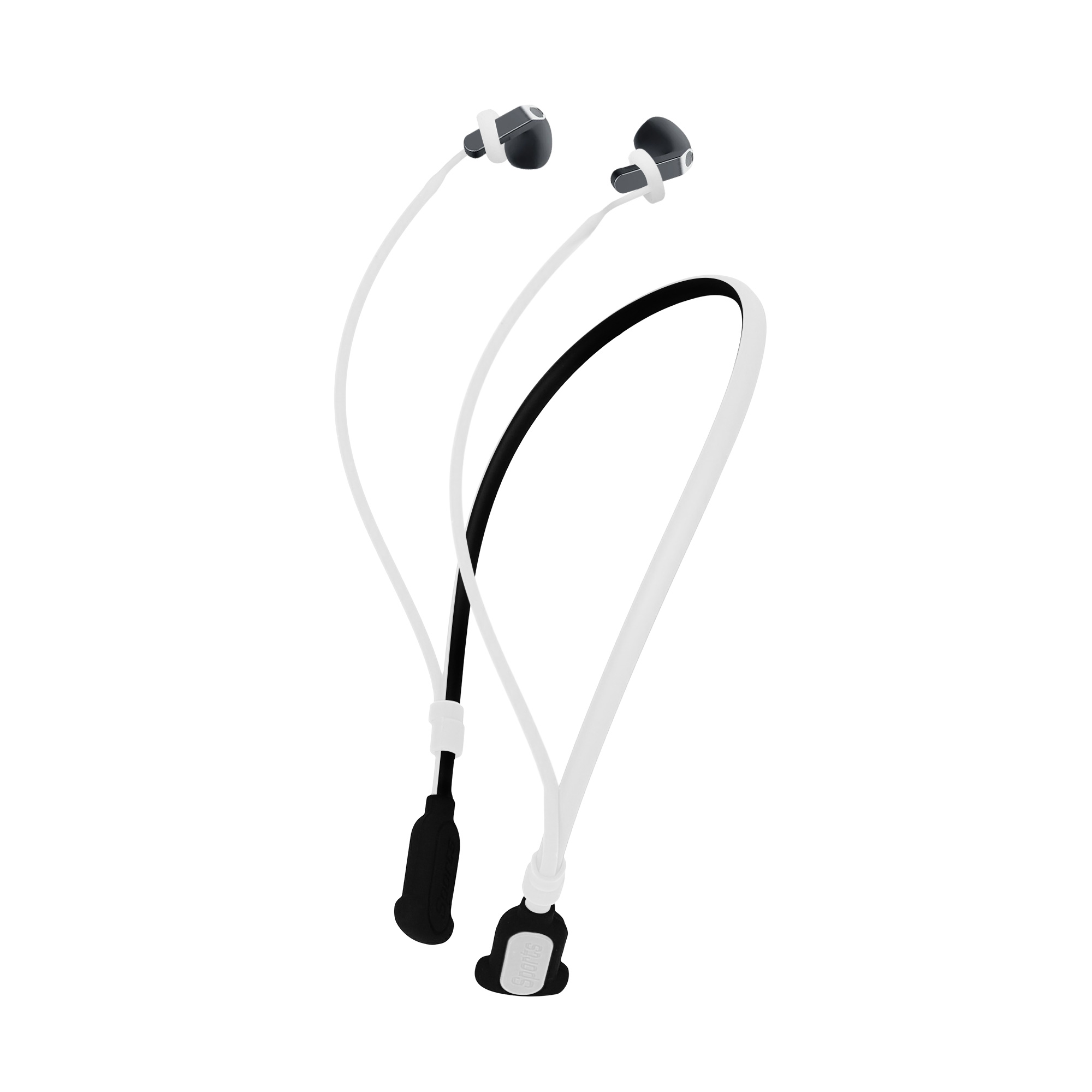 Silikonové poutko na krk pro Samsung Galaxy Buds 4 / Galaxy Buds 4 Pro kwmobile s popruhem na krk - bílá / černá