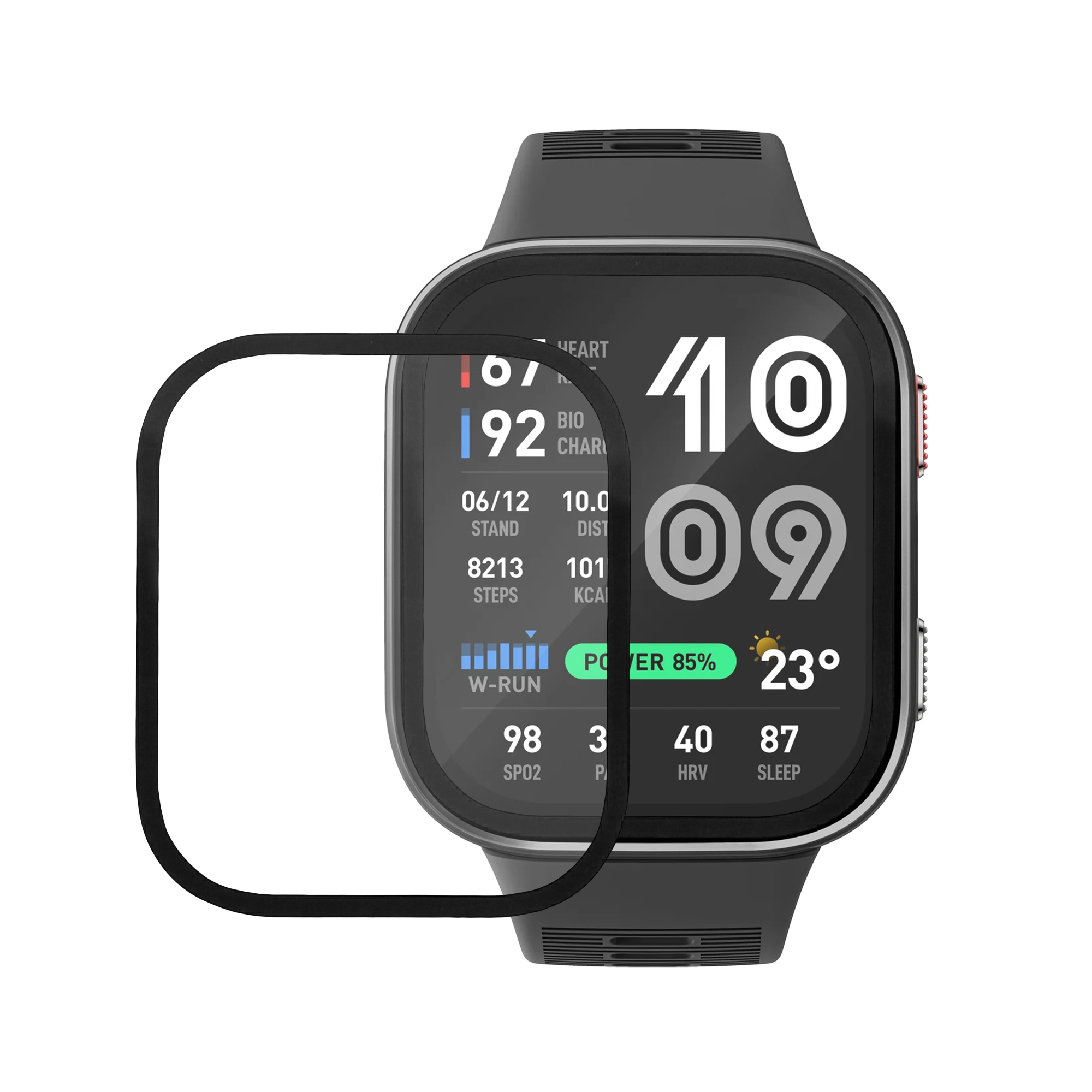 Ochranná fólie pro Amazfit Bip Max 50mm kwmobile - 2x ochrana pro chytré hodinky, odolná proti otiskům prstů