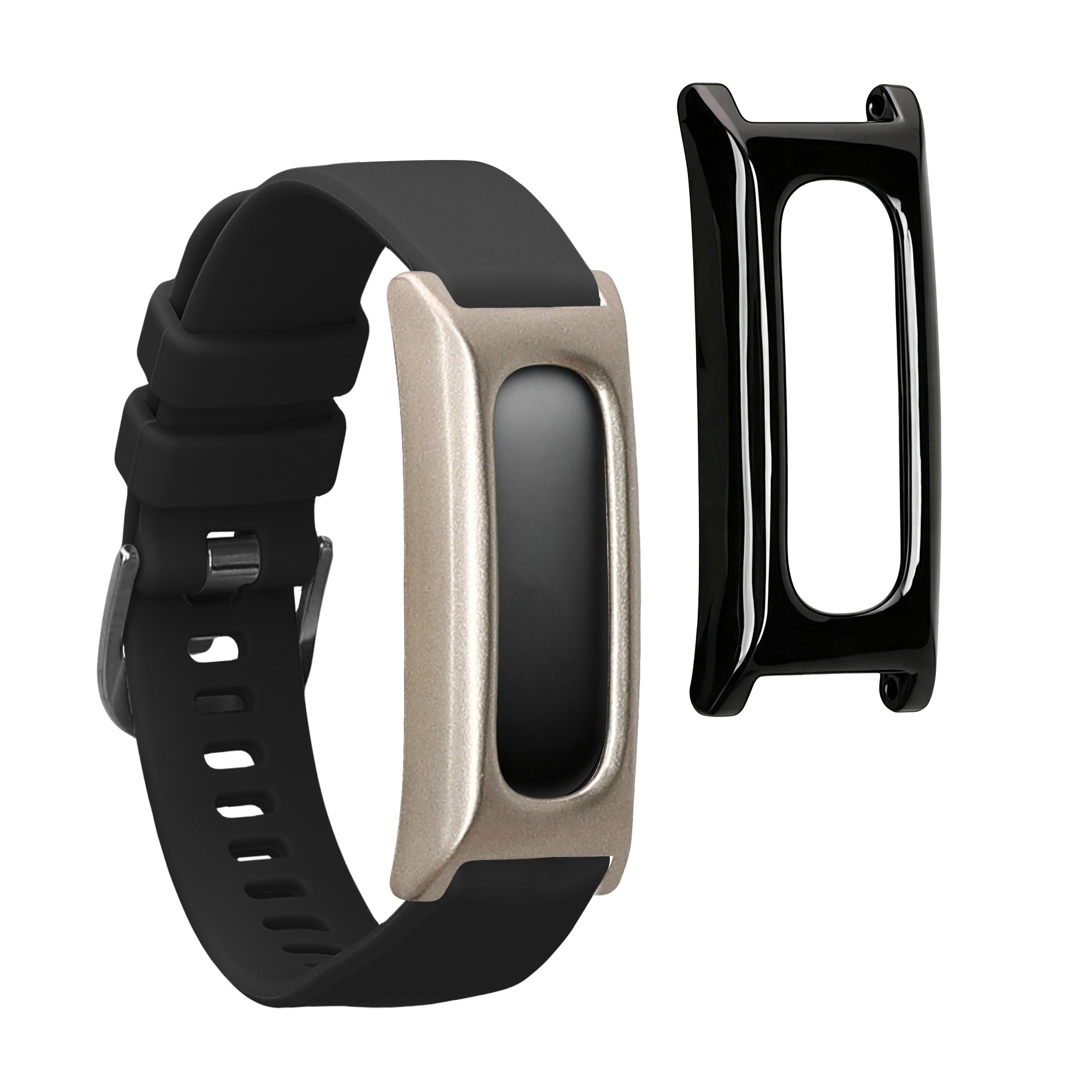 Pouzdra pro Google Fitbit Air kwmobile sada 2 ks - černá / stříbrná