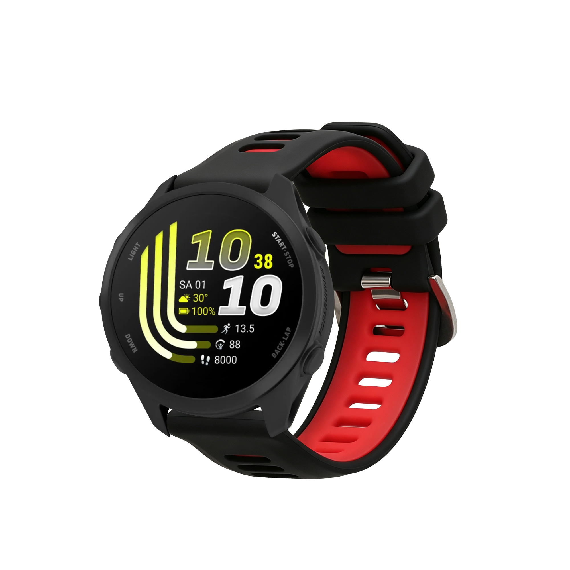 Řemínek pro Garmin Forerunner 170 / Forerunner 70 kwmobile silikonové - černá / červená