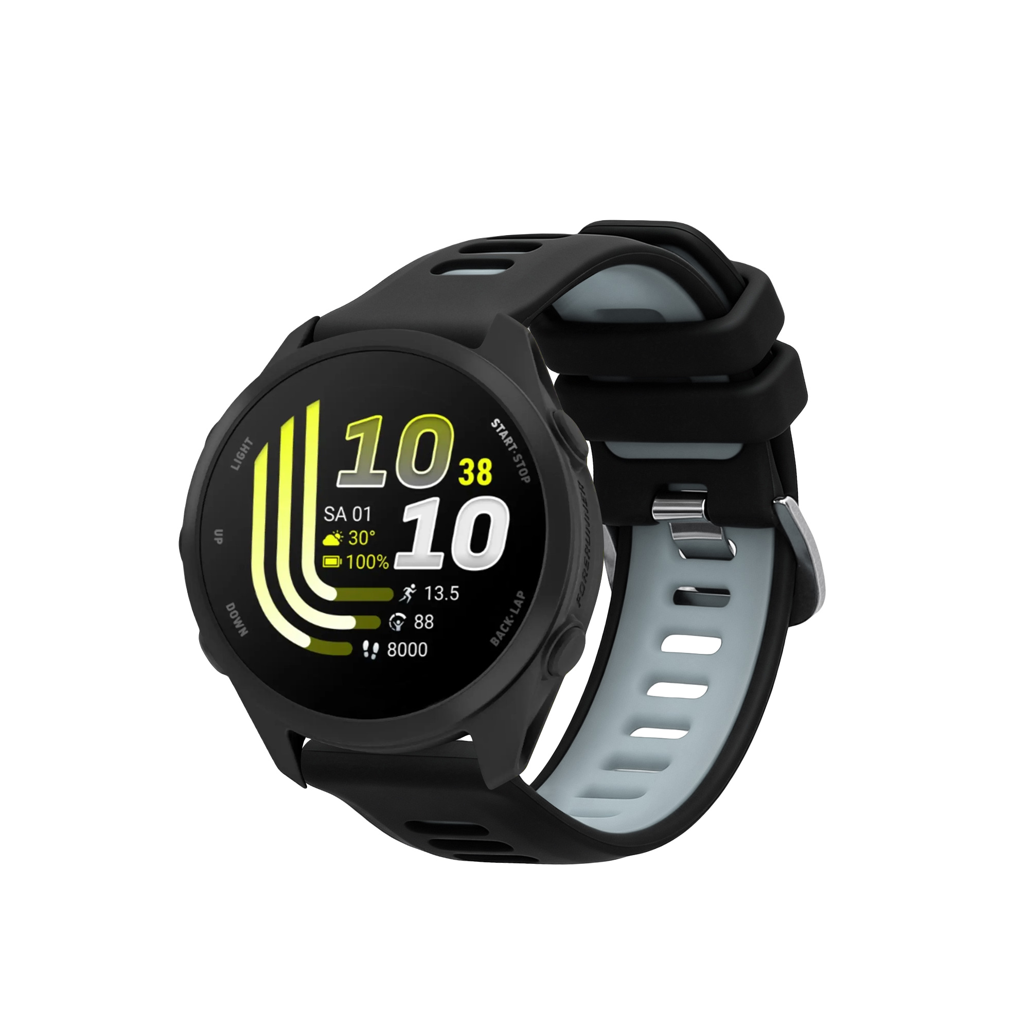 Řemínek pro Garmin Forerunner 170 / Forerunner 70 kwmobile silikonové - šedá / černá