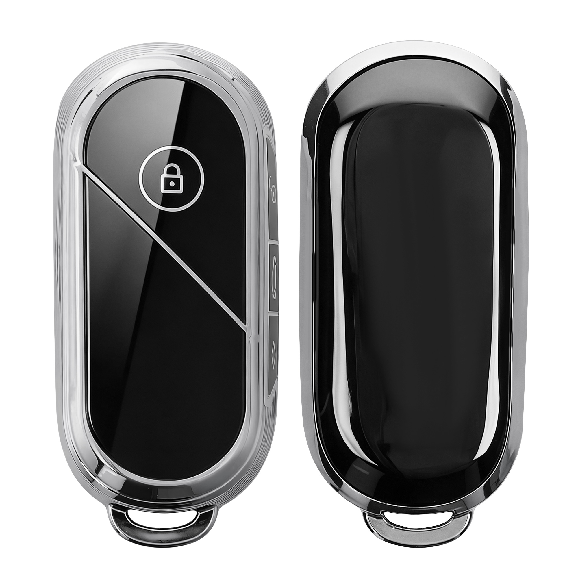 Obal na klíč pro BMW Mini Cooper U25 J01 J05 F65 F66 2024-2026, lehké TPU s protiskluzovým povrchem kwmobile ‑ černá / stříbrná