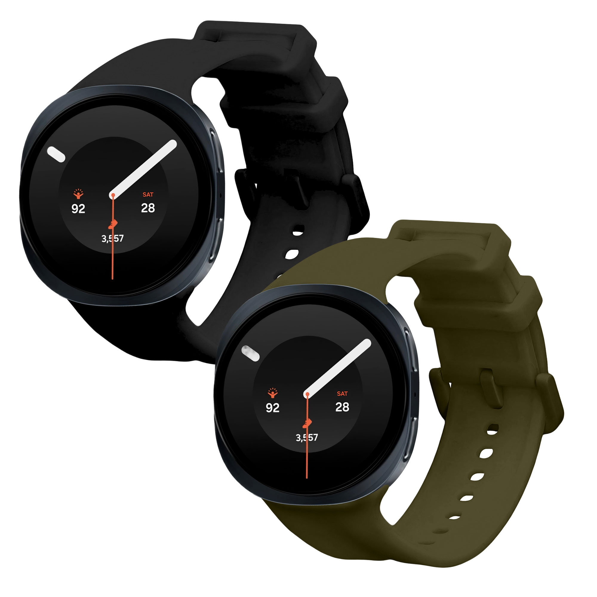 Řemínky pro Samsung Galaxy Watch 9 kwmobile silikonové - černá / tmavě zelená