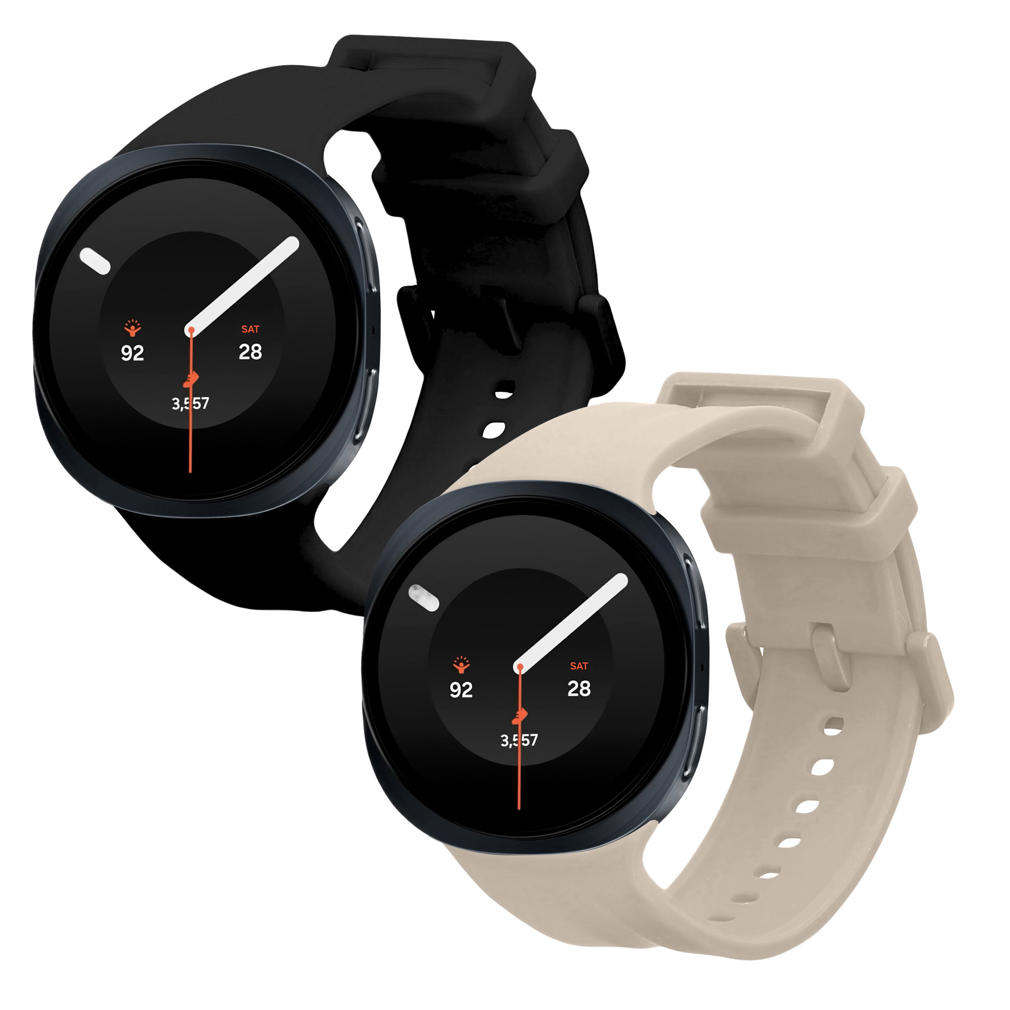 Řemínky pro Samsung Galaxy Watch 9 kwmobile silikonové - béžová / černá