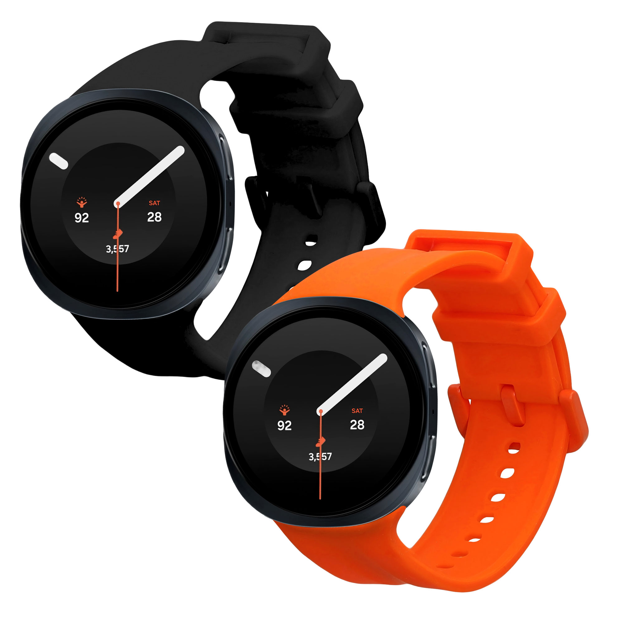 Řemínky pro Samsung Galaxy Watch 9 kwmobile silikonové - oranžová / černá
