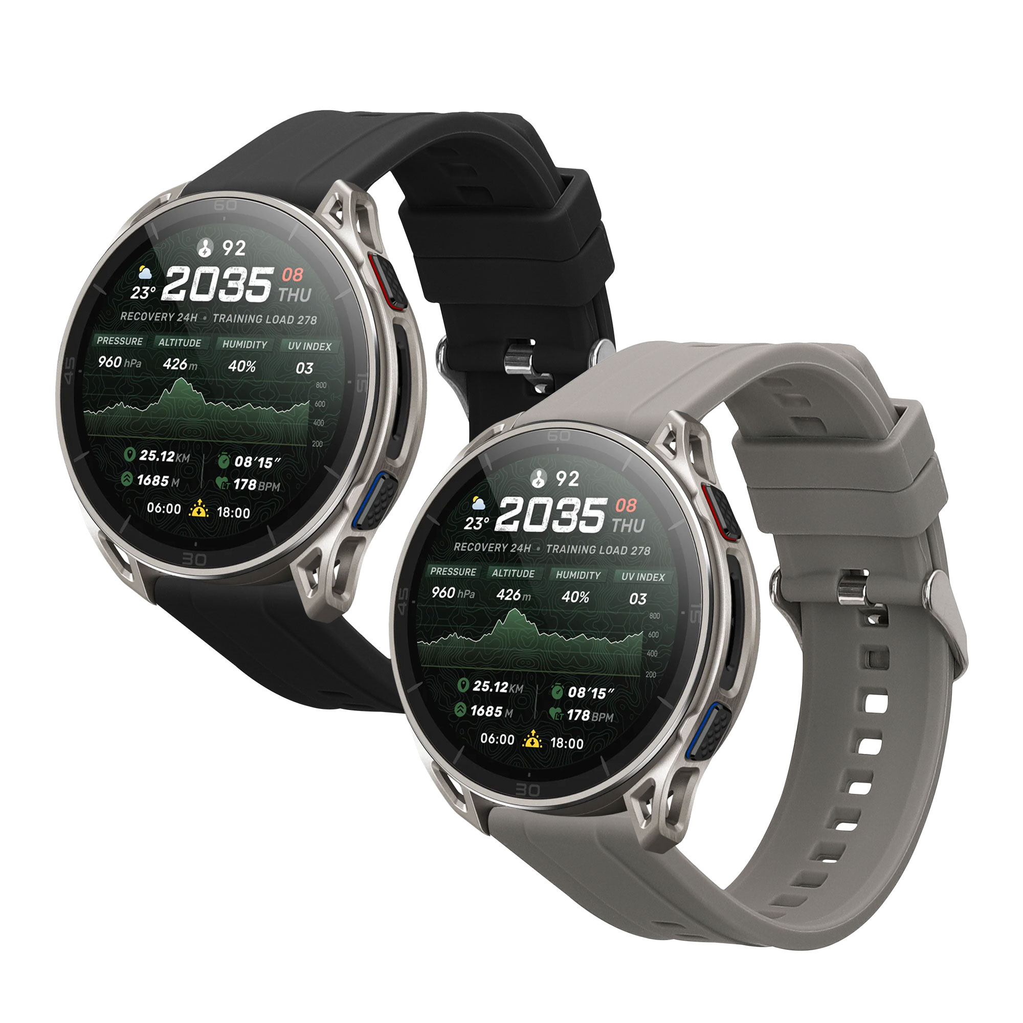 Řemínky pro Amazfit Cheetah 2 Ultra kwmobile silikonové - šedá / černá