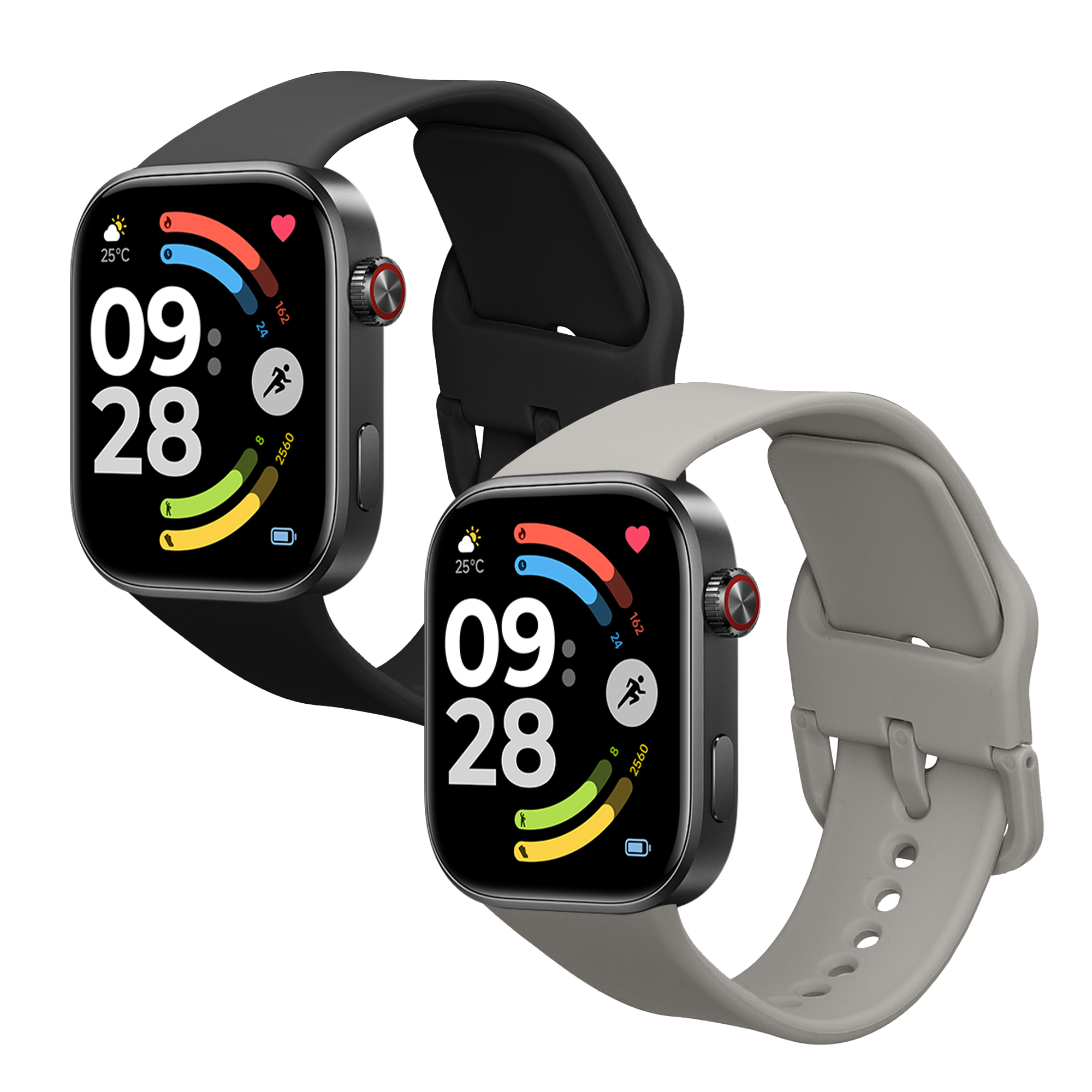 Řemínky pro Xiaomi Redmi Watch 6 / Redmi Watch 5 kwmobile silikonové - černá / světle šedá