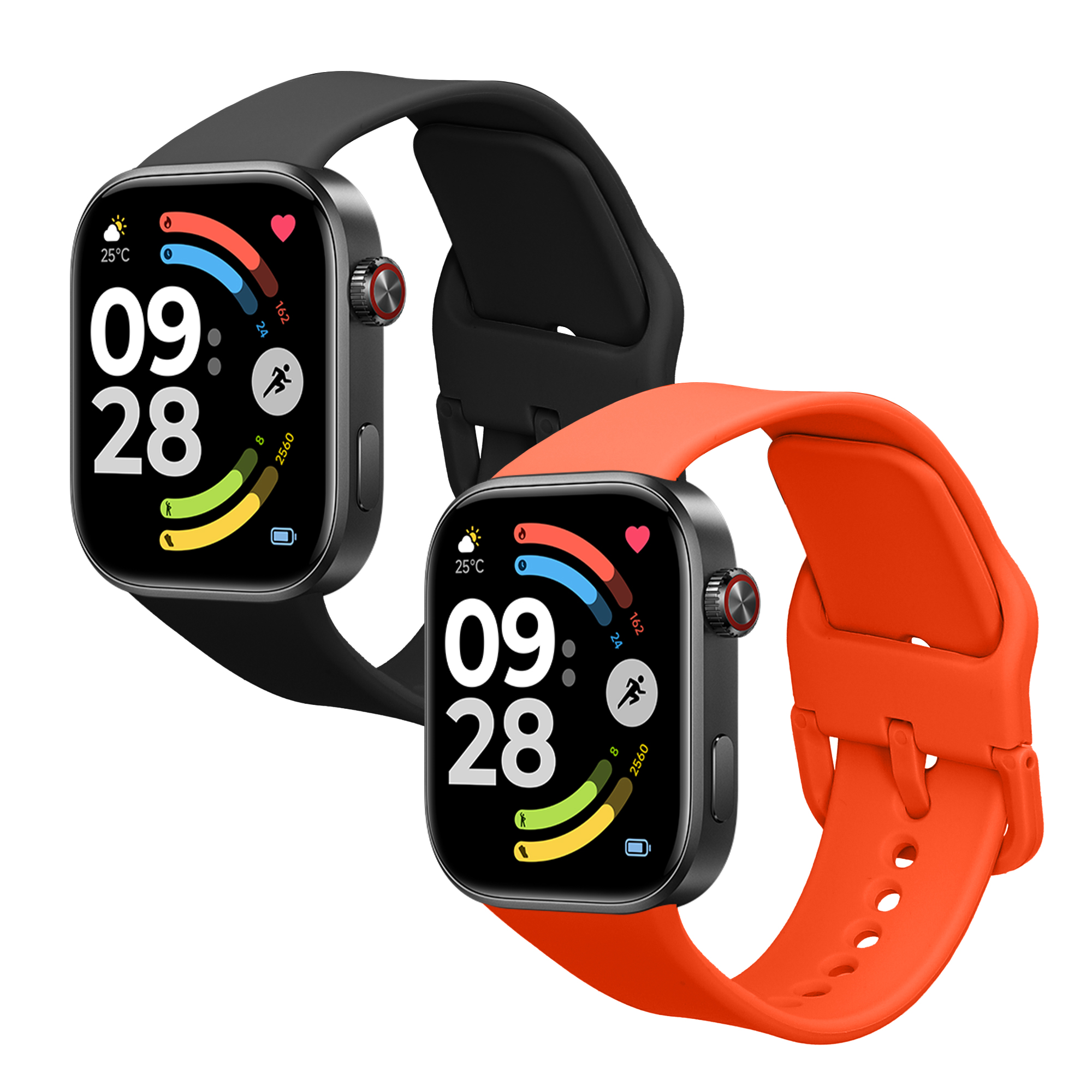 Řemínky pro Xiaomi Redmi Watch 6 / Redmi Watch 5 kwmobile silikonové - oranžová / černá