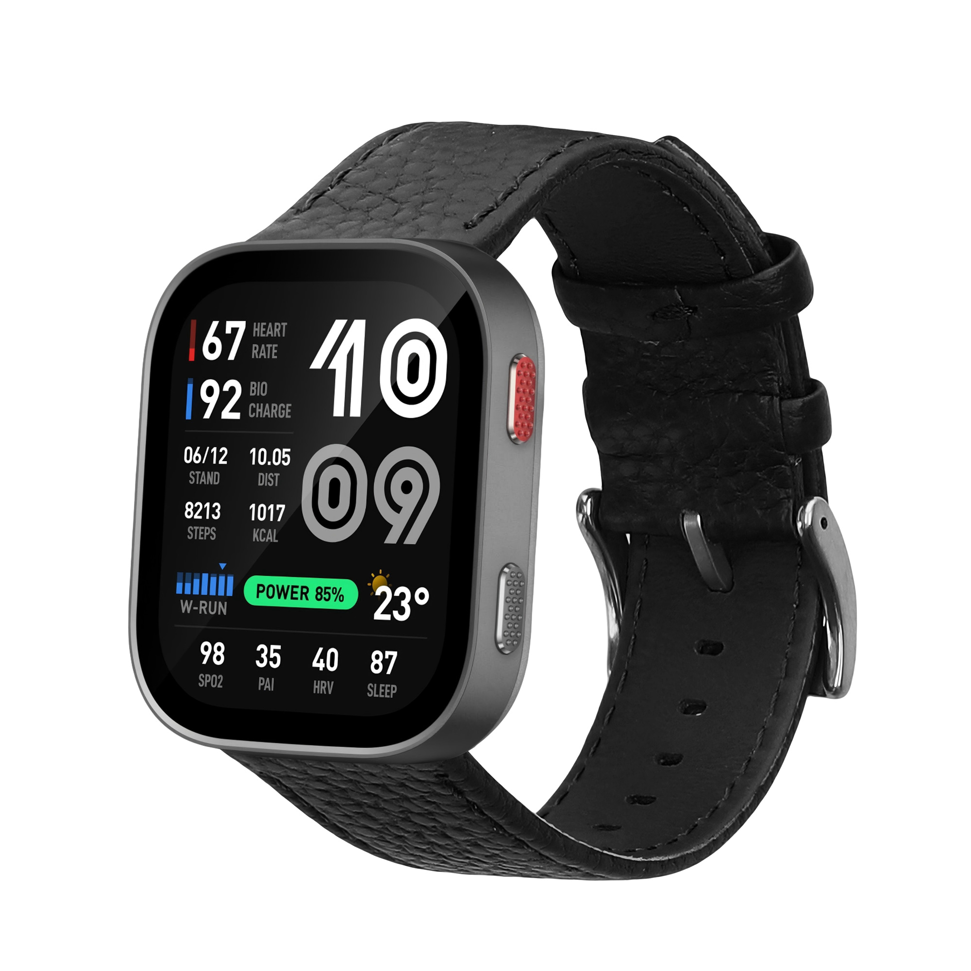 Kožený řemínek pro Amazfit Bip Max / Amazfit Bip 6 kwmobile - černá