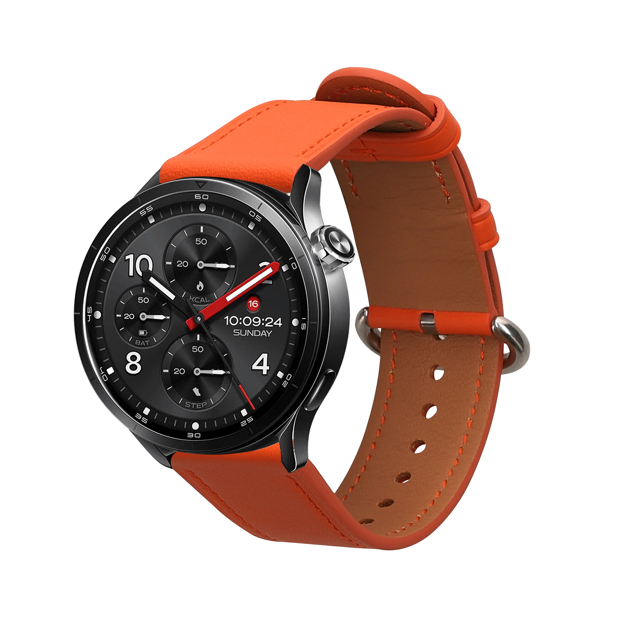 Kožený řemínek pro Xiaomi Watch S5 46 mm kwmobile ‑ hnědá