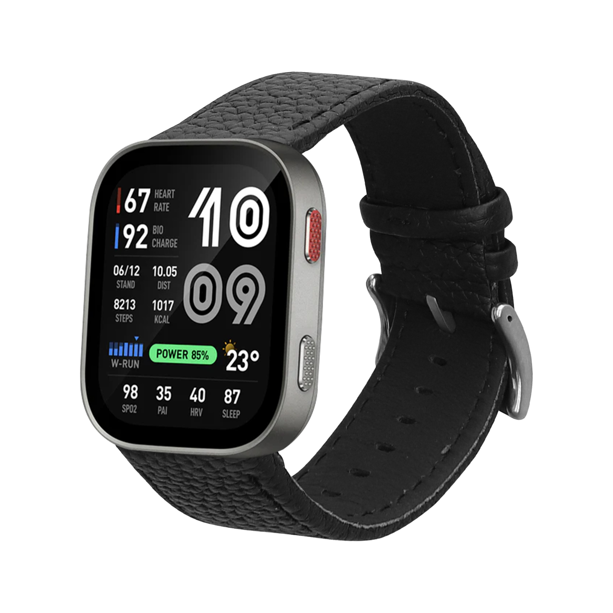 Kožený řemínek pro Amazfit Bip Max / Balance 3 / Active Max kwmobile ‑ černá