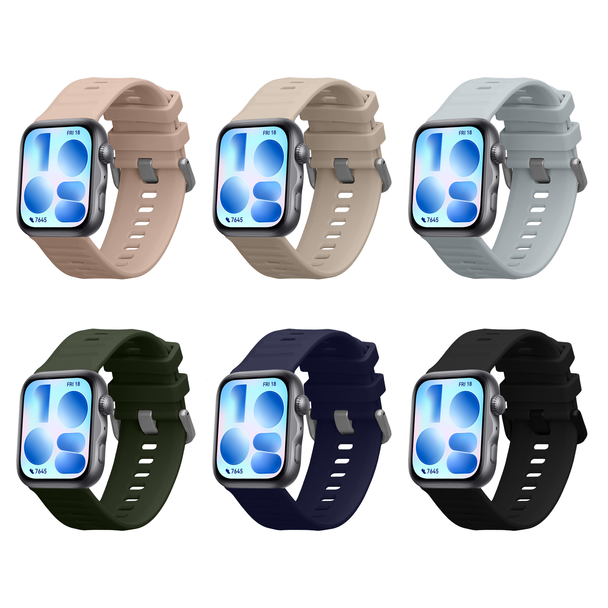 TPU silikonové řemínky pro Huawei Watch Fit 5 / Watch Fit 5 Pro, 6 ks kwmobile ‑ vícebarevná