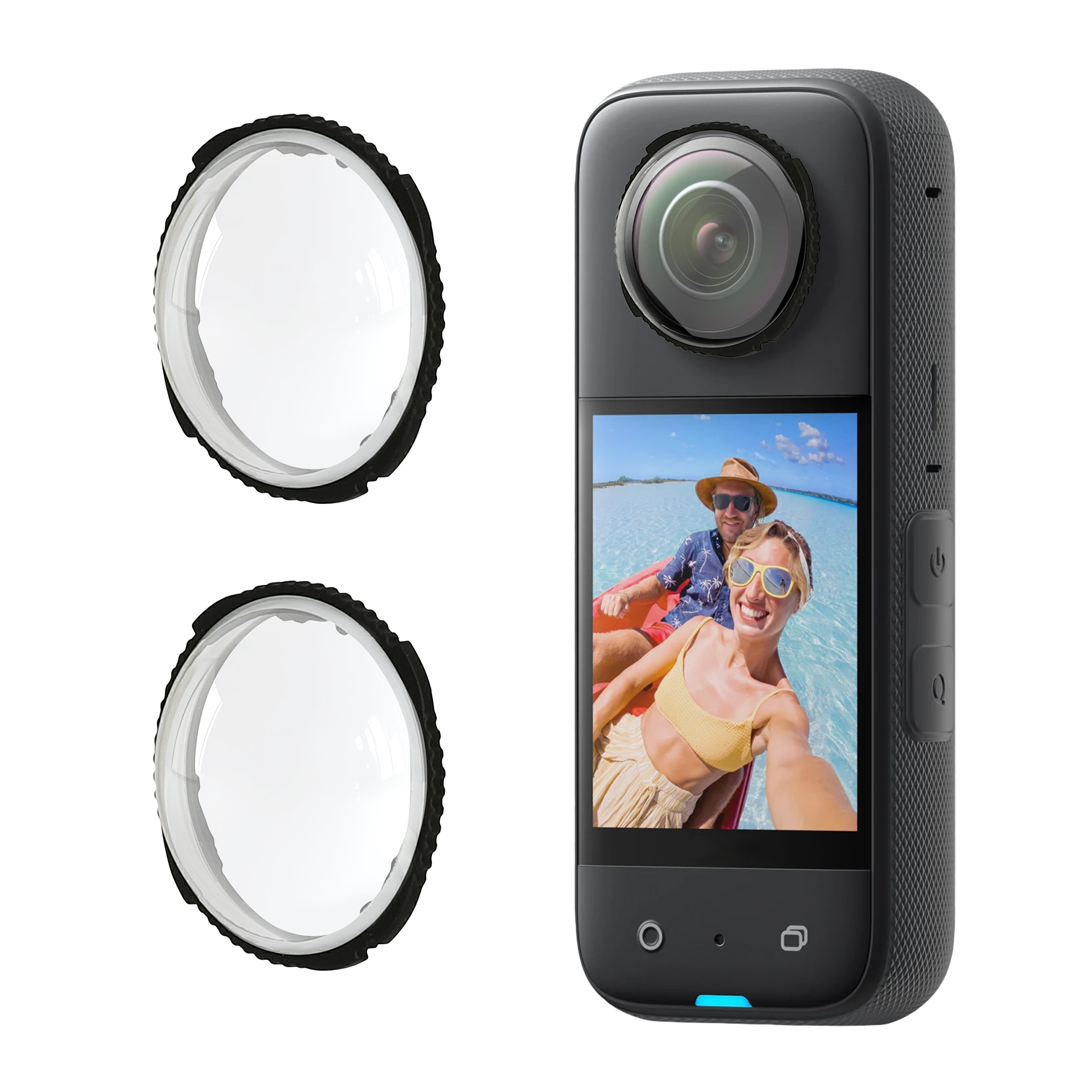 Tvrzené ochranné sklo na objektiv pro Insta360 X5, 2 ks, lehké a odolné proti poškrábání kwmobile