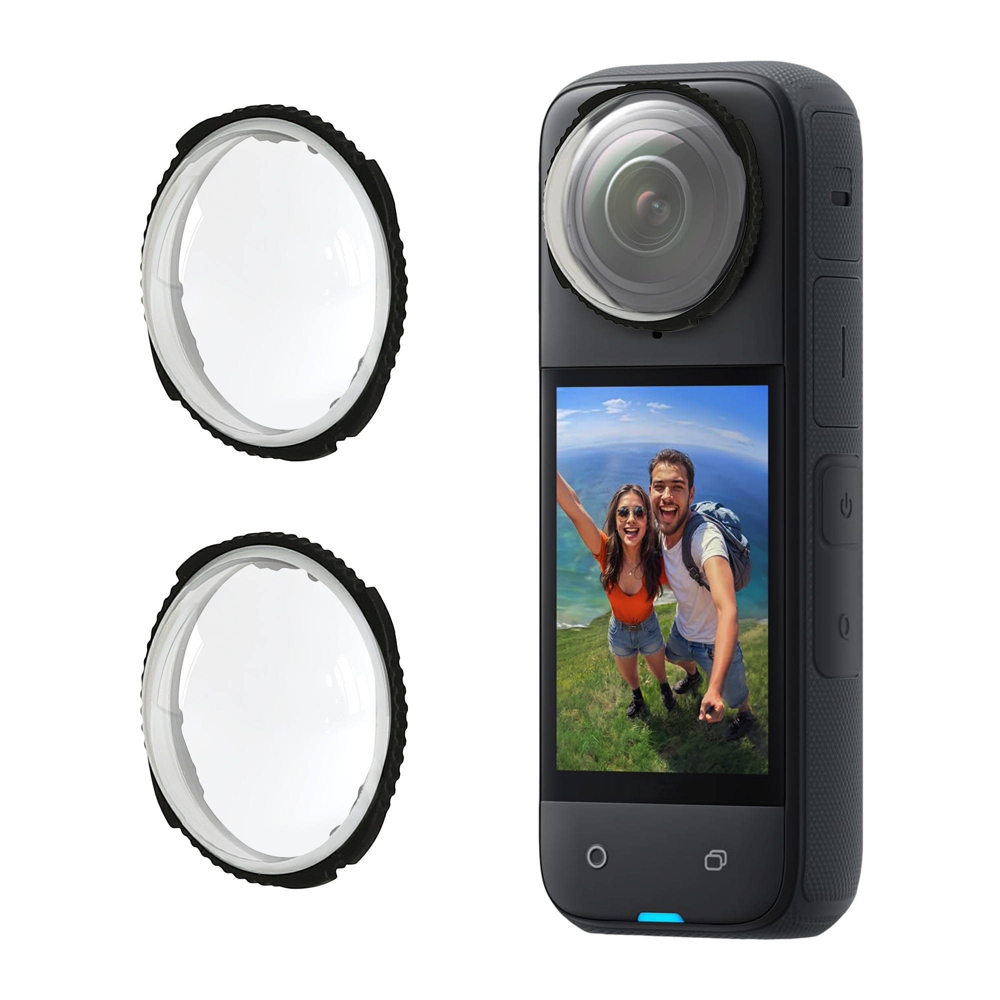 Tvrzené ochranné sklo na objektiv pro Insta360 X4, 2 ks, lehké a odolné proti poškrábání kwmobile