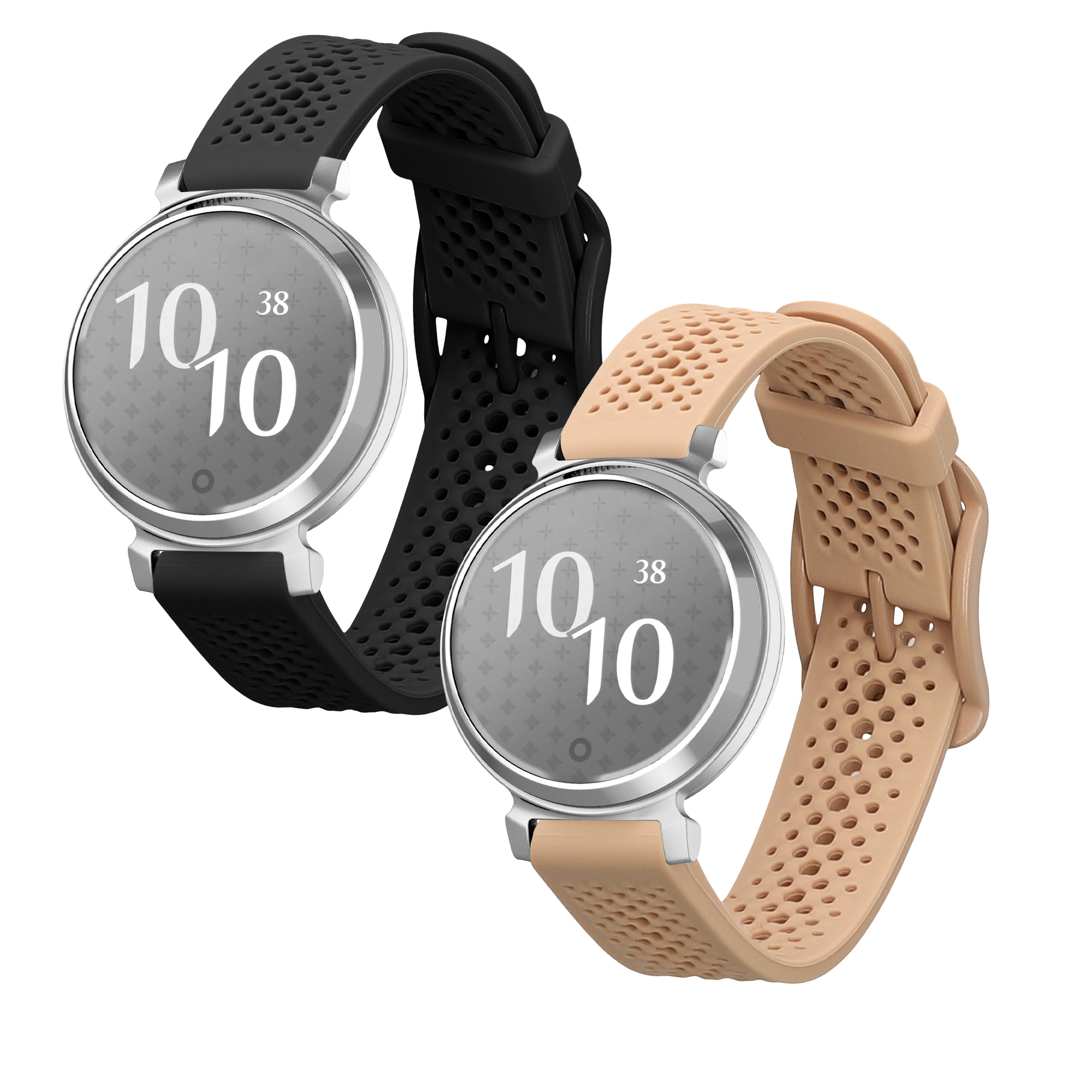 Silikonové řemínky pro Garmin Lily 2, 2 ks kwmobile ‑ černá / béžová
