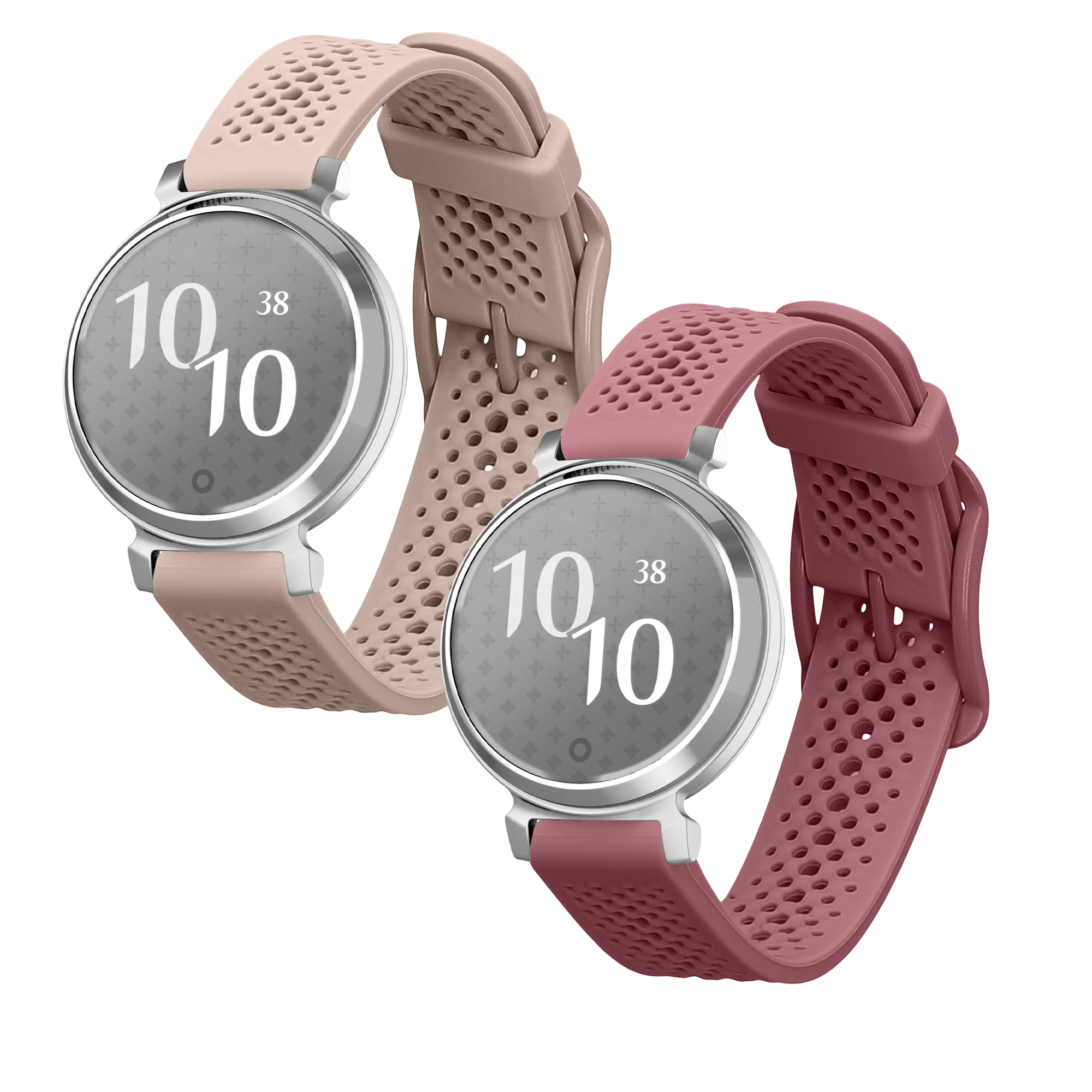 Silikonové řemínky pro Garmin Lily 2, 2 ks kwmobile ‑ tmavě růžová / starorůžová