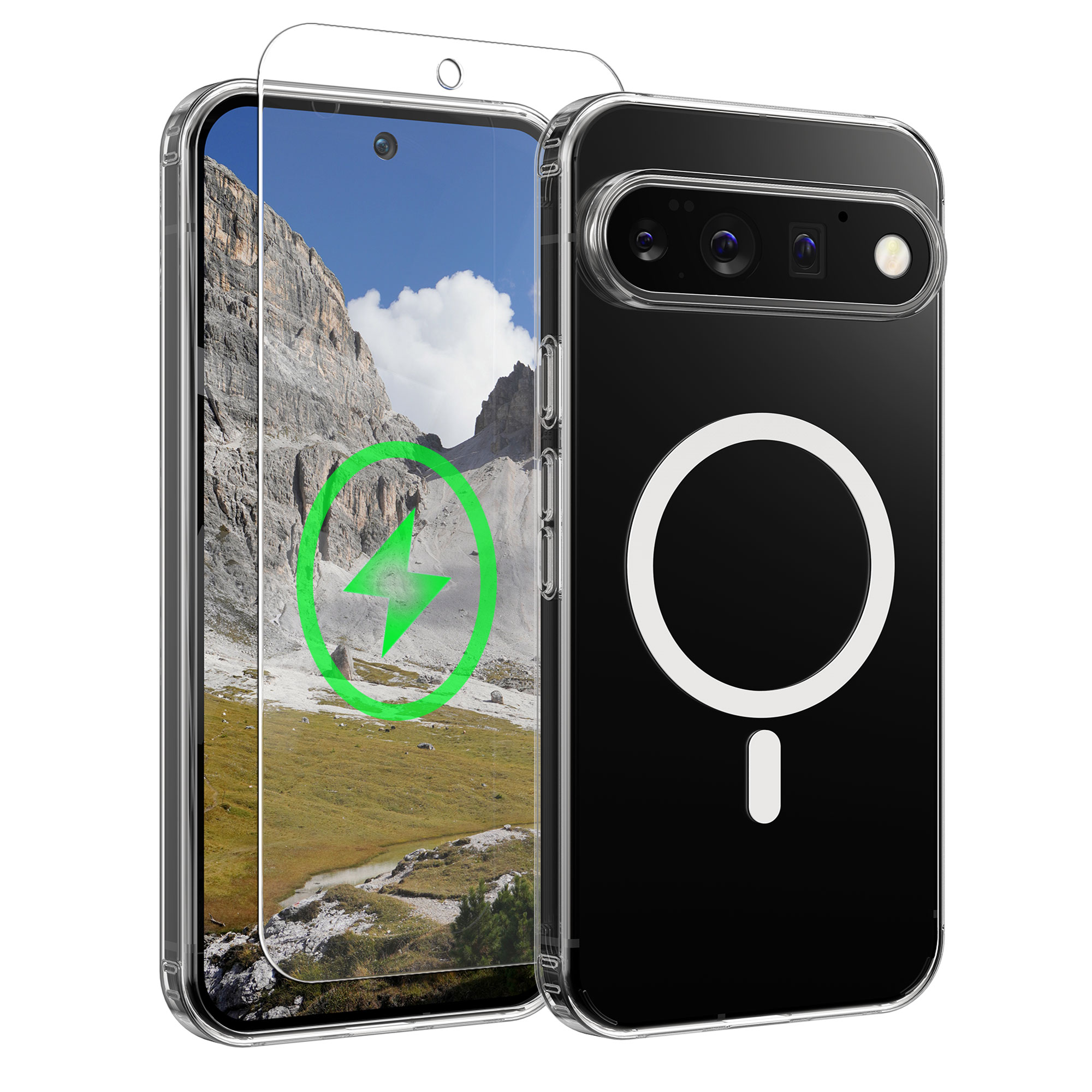 Transparentní pouzdro pro Google Pixel 11 / Pixel 10 / Pixel 10 Pro Oakshield MagSafe 9H - transparentní / bílá